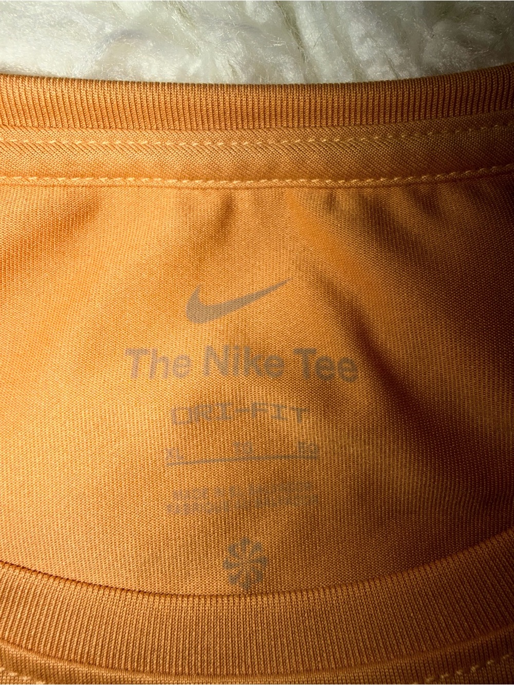 NIKE // Women's Orange Athletic Tank with White Swoosh - Picture 2 of 2